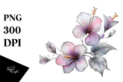 y Hibiscus Watercolor PNG Product Image 1