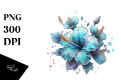 y Hibiscus Watercolor PNG Product Image 1
