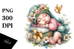 Adorned Baby Gift Sleeping PNG Product Image 1