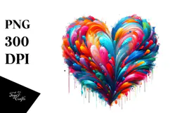 Paintbrush Style Heart PNG Product Image 1