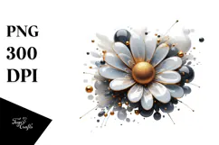Daisy with Watercolor Splash PNG Product Image 1