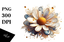 Daisy with Watercolor Splash PNG Product Image 1