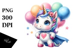 Cute Baby Unicorn Posing as a Hero | Clipart Product Image 3