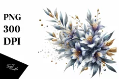 Abstract Lobelia,Shiny Insertions | Sublimation | Clipart Product Image 1