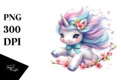Cute Baby Unicorn Tumbling | Clipart Product Image 3