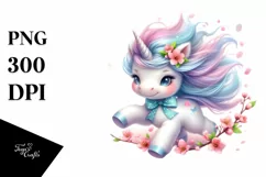 Cute Baby Unicorn Tumbling | Clipart Product Image 3
