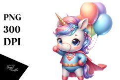 Cute Baby Unicorn Hero Clipart Product Image 3