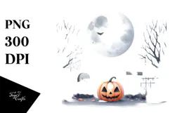 Simplistic Haloween Scene TOMBSTONE PNG Product Image 1