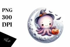 Washed Baby Octopus in Halloween Costume, Transparent PNG Product Image 3