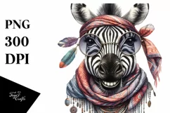 Funny Zebra Portrait Silk Scarf | Sublimation Clipart Product Image 1