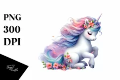 Watercolor Baby Unicorn Spring Poppy Product Image 3