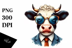Funny Cow Suit Retro es | Sublimation Clipart Product Image 1