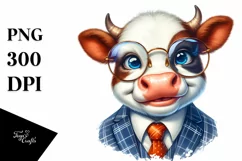 Funny Cow Suit Retro es | Sublimation Clipart Product Image 3