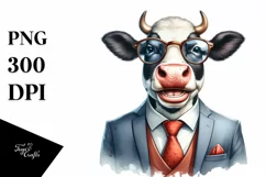 Funny Cow Suit Retro es | Sublimation Clipart Product Image 3