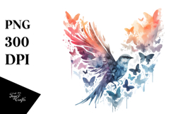 Bird made of Butterfly Silhouettes, Transparent PNG Product Image 1