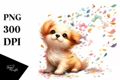 Colorful Tumbling Cute Dog Clipart Product Image 3
