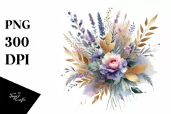 Colorful Abstract Bouquet with Lavender | Watercolor Design Product Image 1