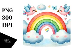 Rainbow Between Clouds PNG Product Image 1