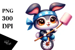 Vibrant Cute Baby Bunny PNG Product Image 1