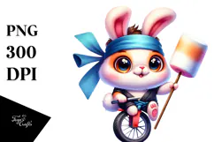 Vibrant Cute Baby Bunny PNG Product Image 1