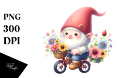 Cute Baby Gnome Playing | Summer Sticker Clipart Product Image 1