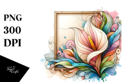 Small Stained Calla Lily Frame PNG Product Image 1
