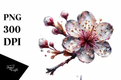 Shiny Glass Cherry Blossom Metalic Watercolor Product Image 3
