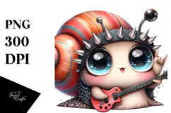aCute Energetic Rocker Snail, PNG Product Image 1