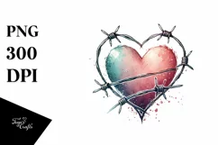 Washed Watercolor Heart with PNG Product Image 1