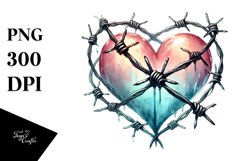 Washed Watercolor Heart with PNG Product Image 1