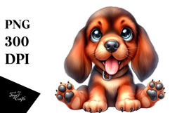 Colorful Baby Cartoon Bloodhound, PNG Product Image 1