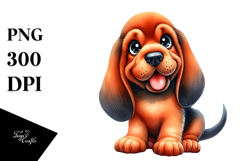 Colorful Baby Cartoon Bloodhound, PNG Product Image 1