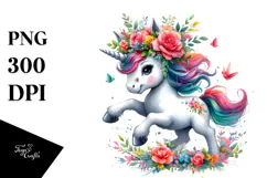 Running Funny Unicorn PNG Product Image 1