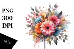 Colorful Bouquet with Gerbera | Sublimation Clipart Product Image 3