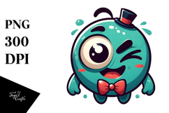 Cute Monster with Bow Tie, Transparent PNG Product Image 1