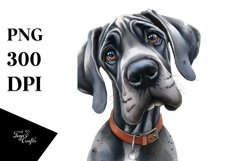 Watercolor Great Dane Thoughtful Smiling Clipart Product Image 3