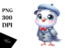 Baby Dove Standing Watercolor Clipart Product Image 1