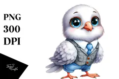 Baby Dove Standing Big Eyes Clipart Product Image 1