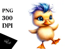 Cute Baby Duck with Cool Haircut PNG Product Image 1