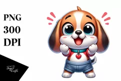 Colorful Funny Baby Beagle Cartoon | Clipart Product Image 1