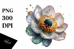 A Shiny Anemone Clipart with Watercolor Splash Product Image 1