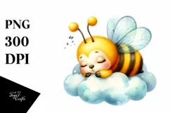 Colorful Baby Bee Watercolor Clipart Product Image 1