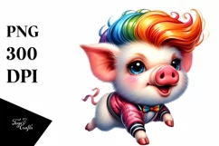 Cute Baby Pig Running PNG Product Image 3