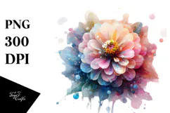Abstract Pastel Shiny Zinnia PNG Product Image 1
