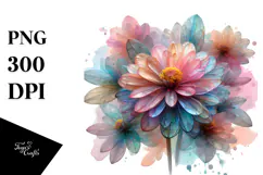 Abstract Pastel Shiny Zinnia PNG Product Image 1