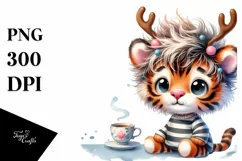 Expressive Baby Tiger, Pastel PNG Product Image 1