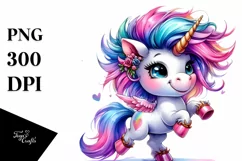 Cute Baby Unicorn Dancing PNG Product Image 3