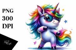 Cute Baby Unicorn Dancing PNG Product Image 1