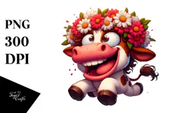 Cartoony Cow with Silly Smirk PNG Product Image 1
