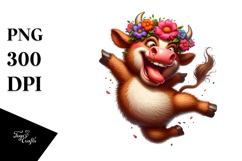 Exaggerated Cartoon Cow PNG Product Image 1